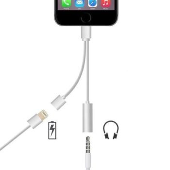 Adaptateur 2 en 1 usb lightning + jack 3.5 mm femelle