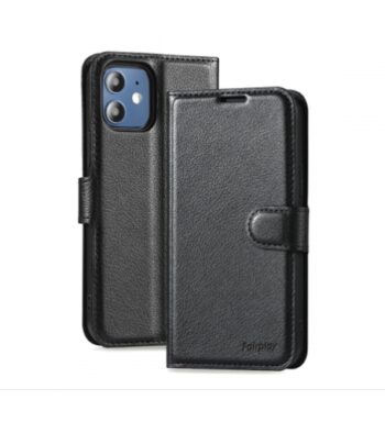 Coque Samsung simili cuir noir Alhena